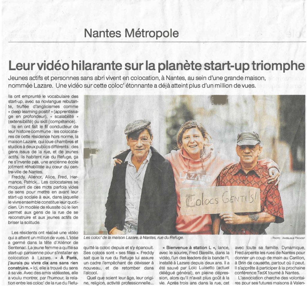 Notre vidéo Startup à l&rsquo;honneur dans Ouest France
